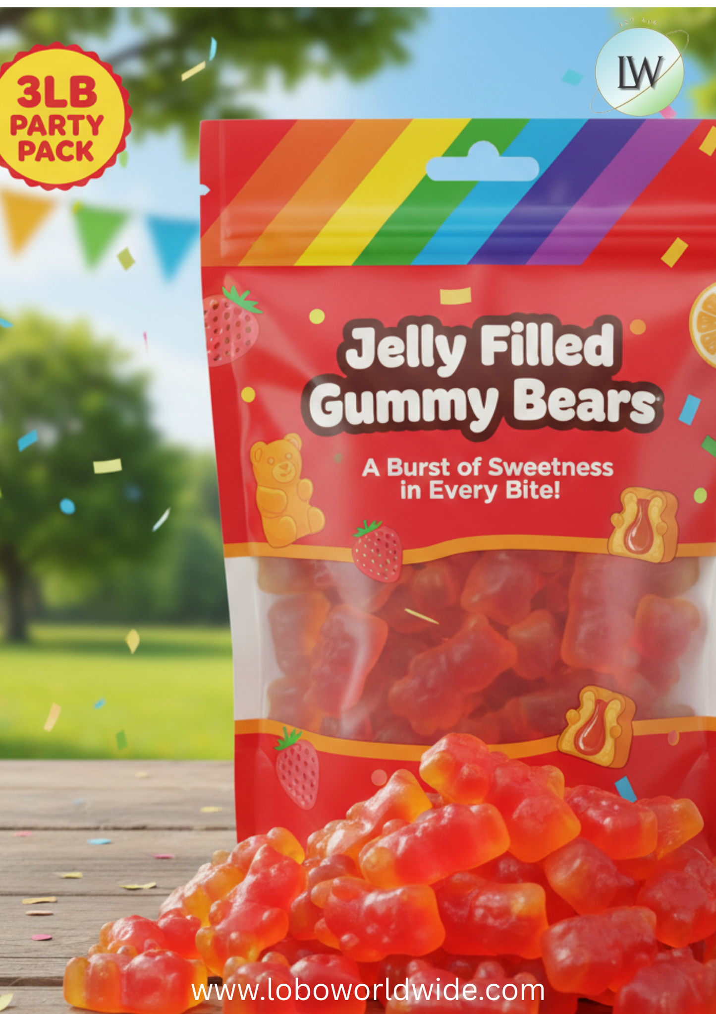 Jelly Filled Gummy Bears(Various Sizes)