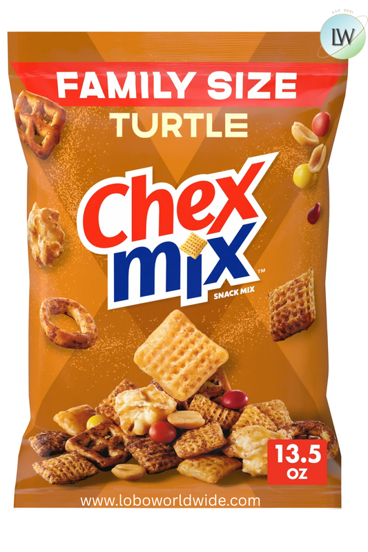 Chex Mix Turtle Snack Mix, Indulgent Snacks, Family Size, 13.5 oz (Various Sizes)