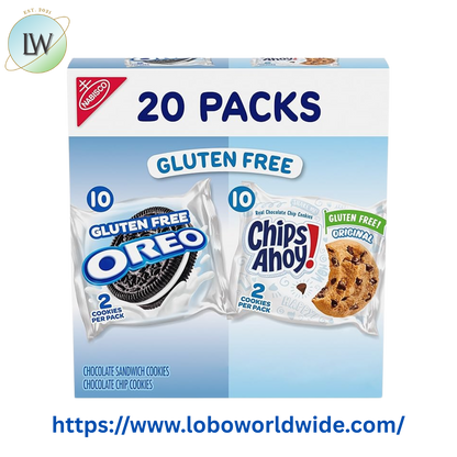 OREO Sandwich Cookies & CHIPS AHOY! Chocolate Chip Cookies Gluten Free Cookies Variety Pack, 20 Snack Packs