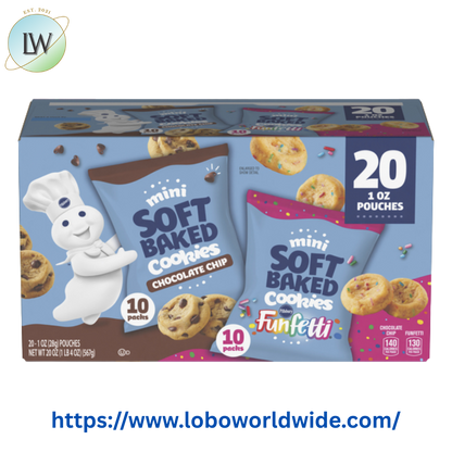 Pillsbury Chocolate Chip and Funfetti Mini Soft Baked Cookies 20 Count