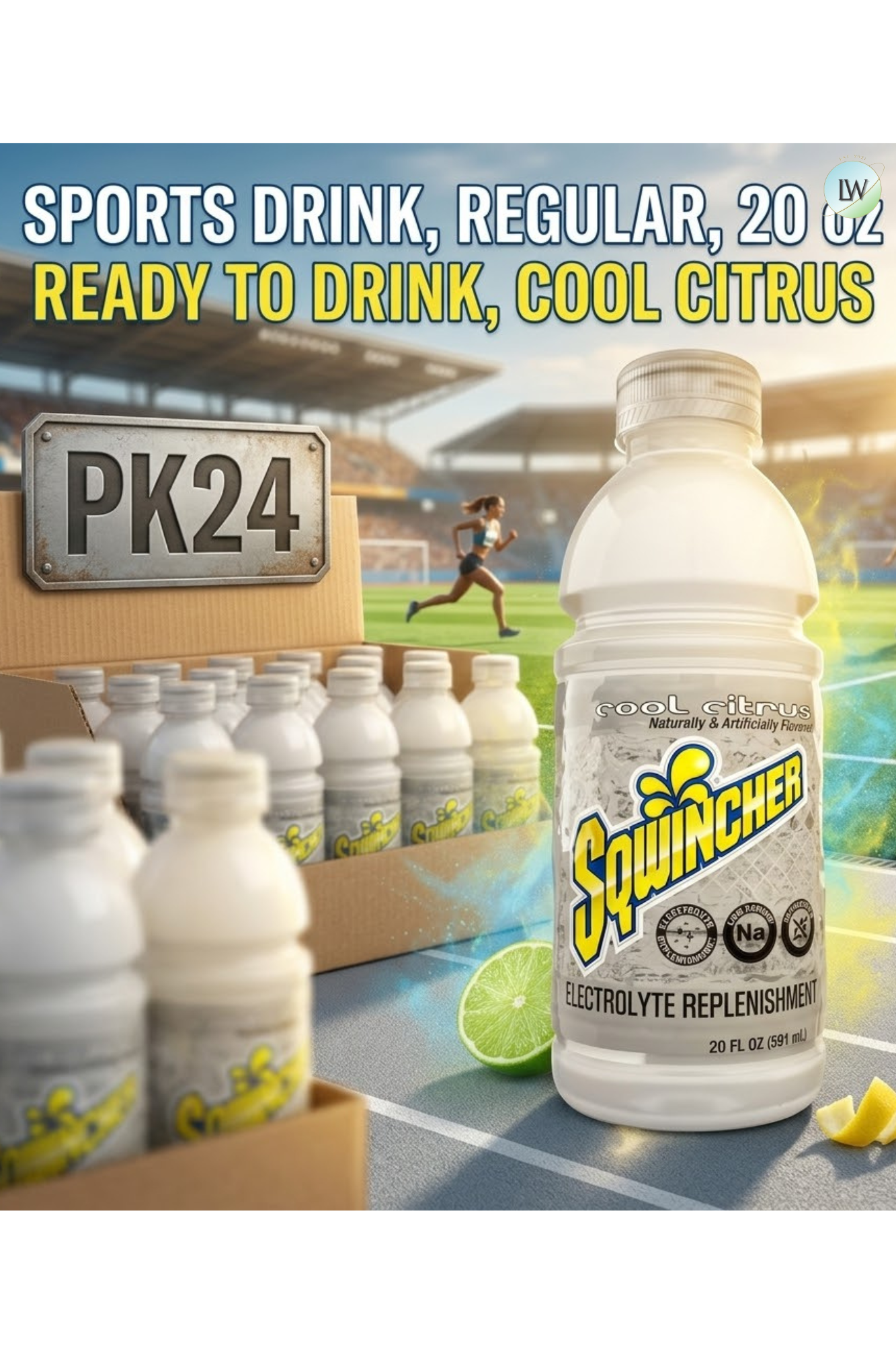 Sqwincher Sports Drink, Regular, 20 oz ready to drink,PK24(Various Flavours)