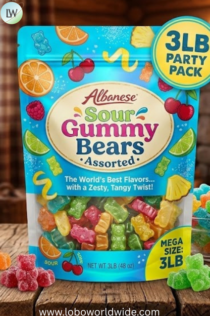 Albanese Sour Gummy Bears Assorted