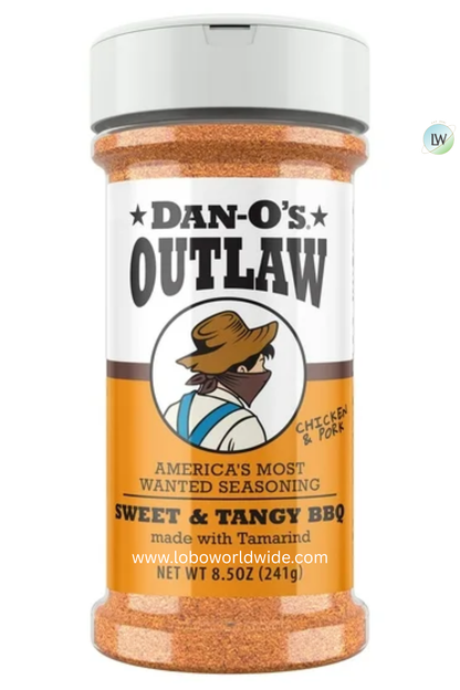 Dan-O's Outlaw Seasoning - Sweet & Tangy BBQ - All-Purpose Seasoning - Great for cooking and grilling anything - Medium bottle (8.5 oz)