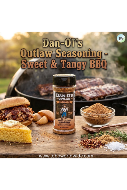 Dan-O's Outlaw Seasoning - Sweet & Tangy BBQ - All-Purpose Seasoning - Great for cooking and grilling anything - Medium bottle (8.5 oz)