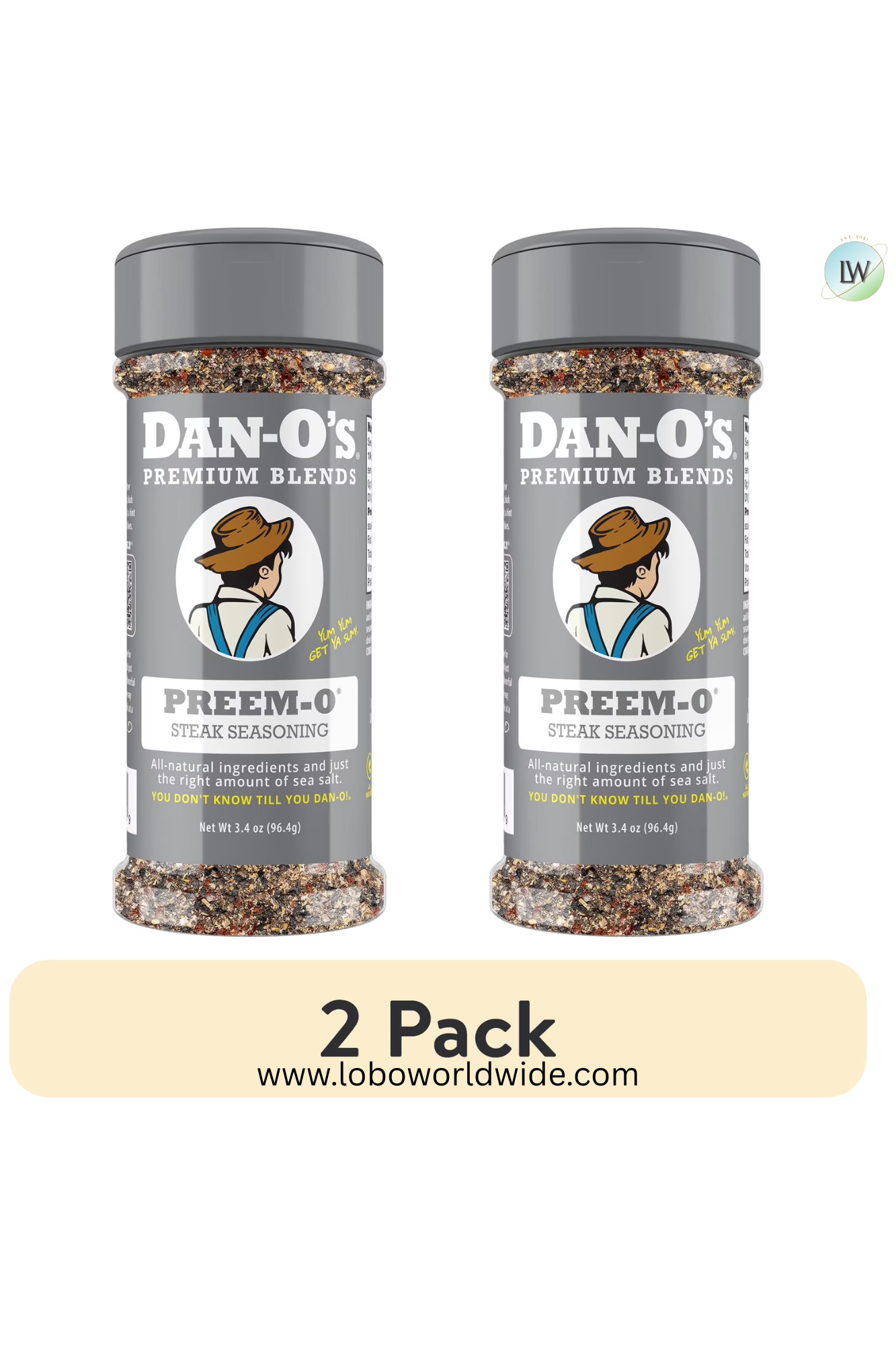 Dan-O's® Preem-O® Seasoning - All-Purpose Steak & Meat Seasoning - Great for cooking & grilling anything - Small bottle (3.4 oz)