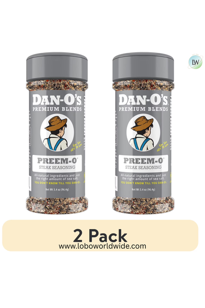 Dan-O's® Preem-O® Seasoning - All-Purpose Steak & Meat Seasoning - Great for cooking & grilling anything - Small bottle (3.4 oz)