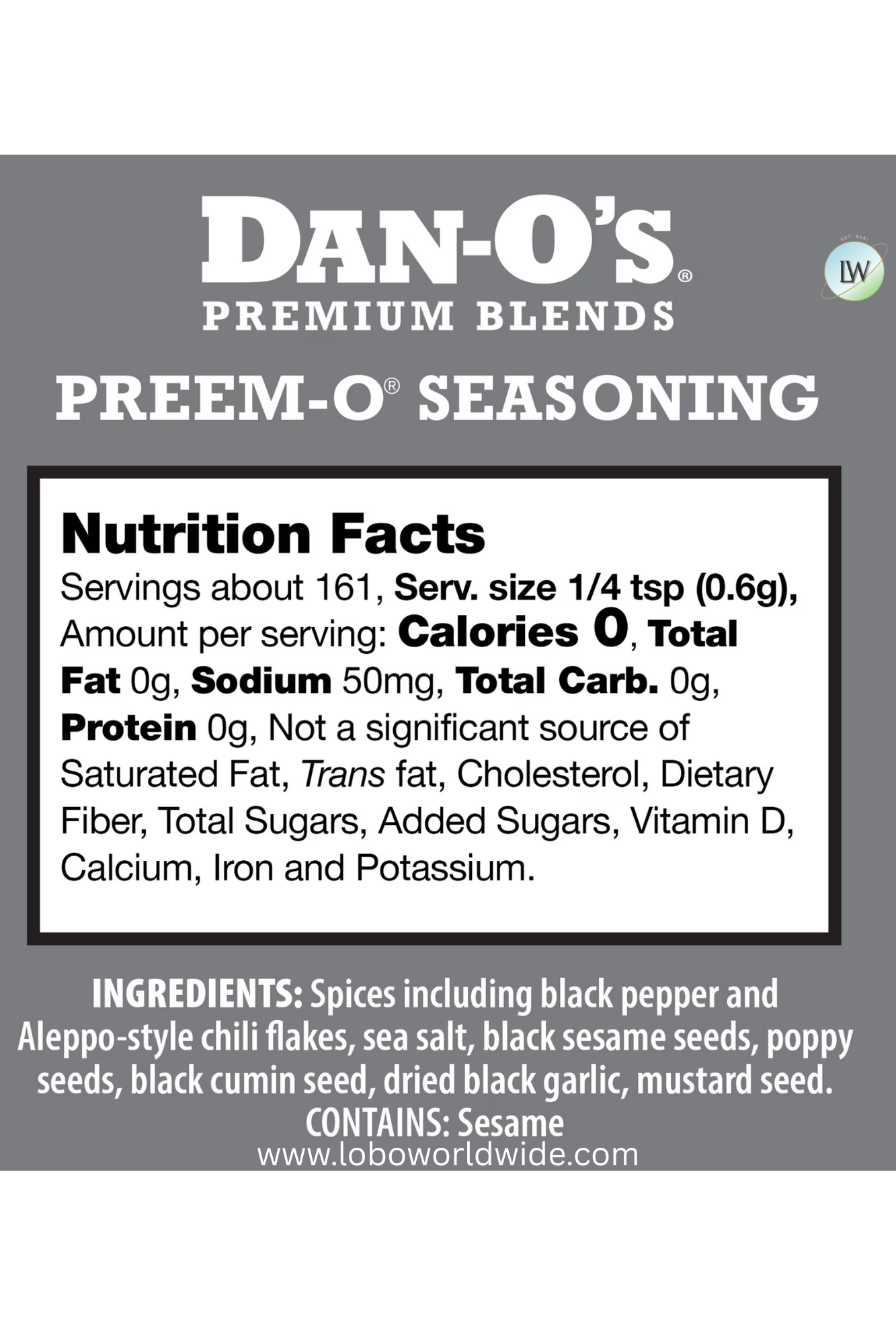 Dan-O's® Preem-O® Seasoning - All-Purpose Steak & Meat Seasoning - Great for cooking & grilling anything - Small bottle (3.4 oz)