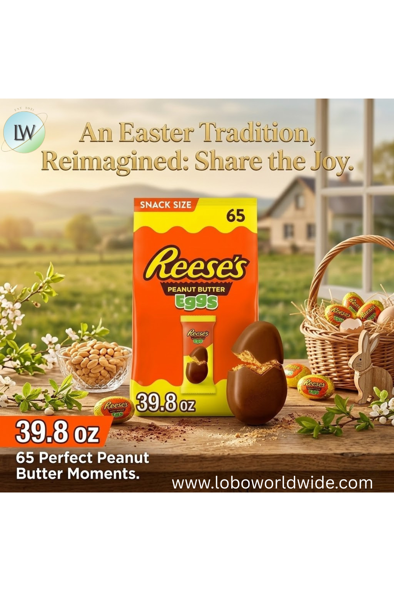REESE'S Milk Chocolate Peanut Butter Eggs Easter Candy 65 pcs.