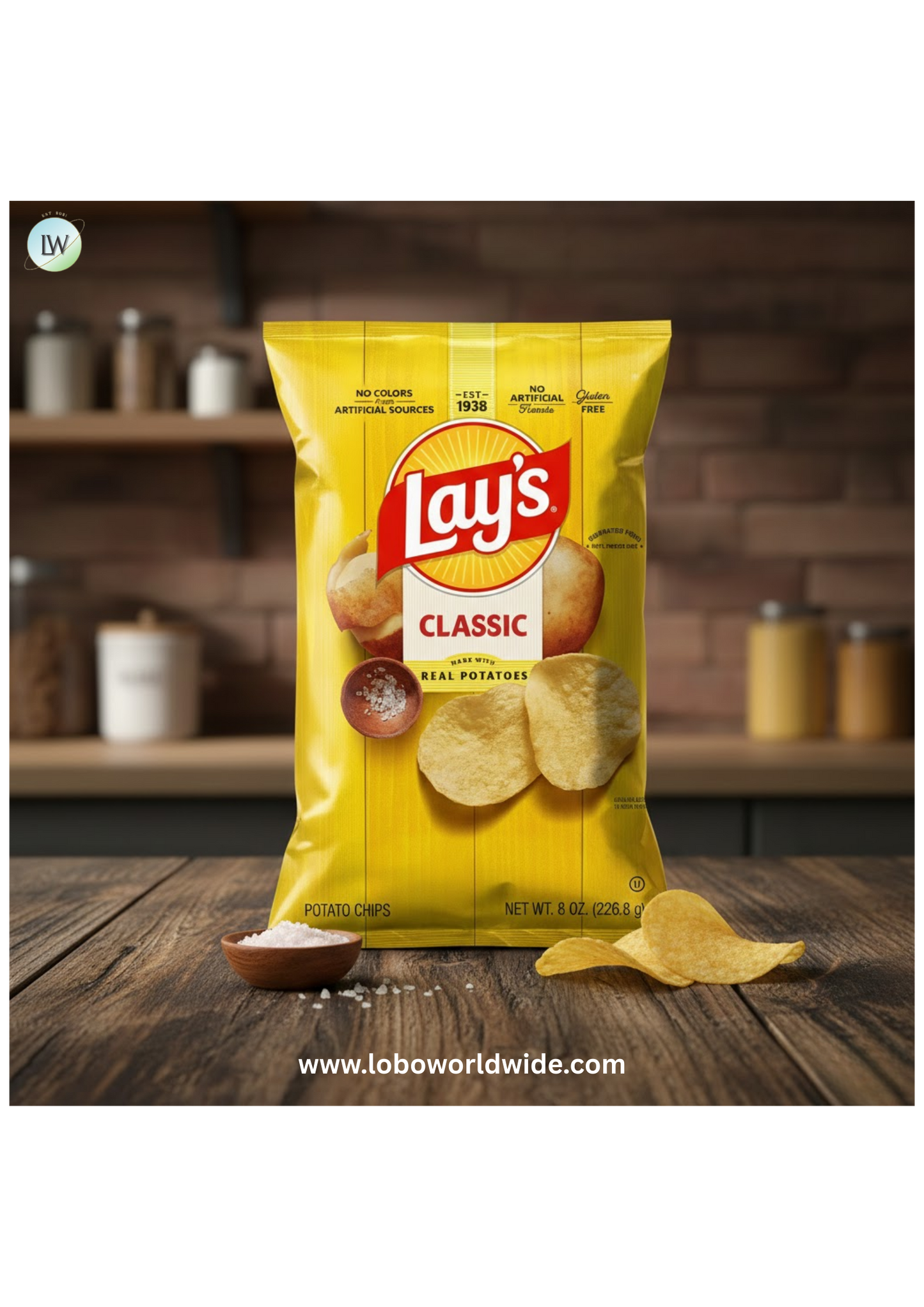 Lay's Classic Potato Chips, 8 oz, Plastic Bag