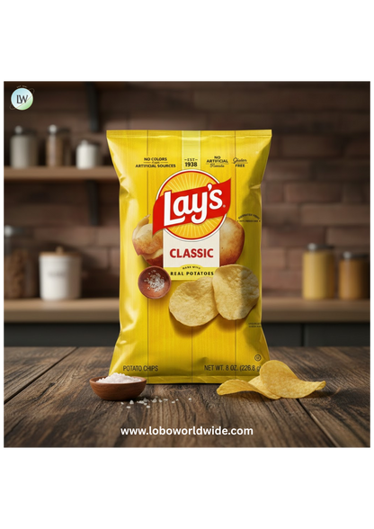 Lay's Classic Potato Chips, 8 oz, Plastic Bag