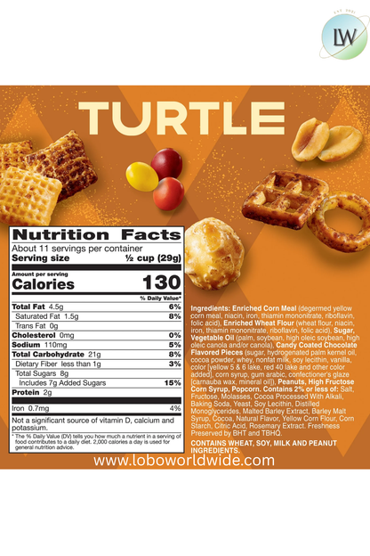 Chex Mix Turtle Snack Mix, Indulgent Snacks, Family Size, 13.5 oz (Various Sizes)