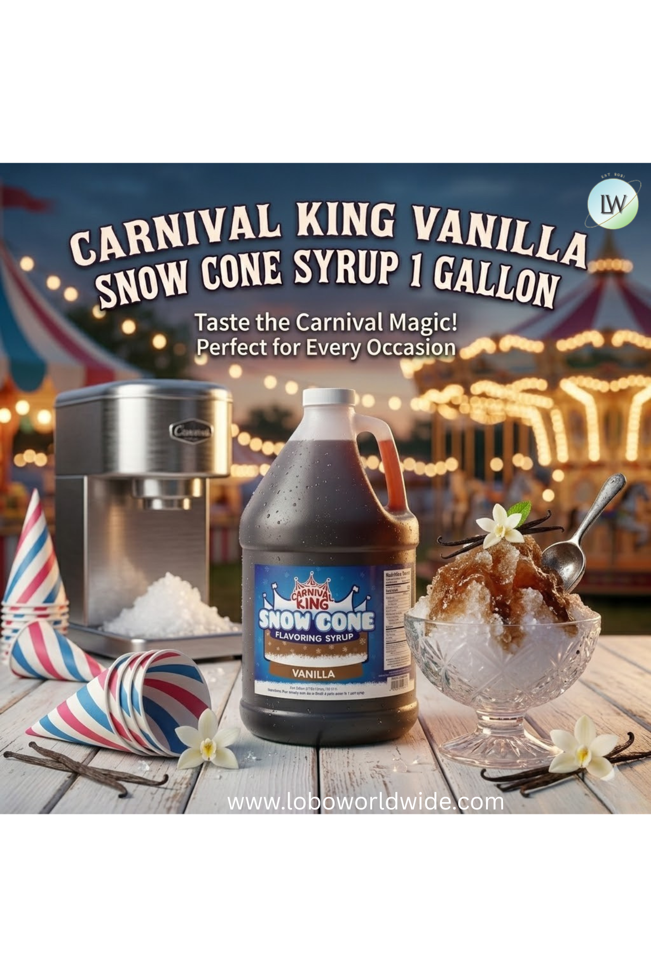 Carnival King 1 Gallon Cone Syrup(Various Flavours)
