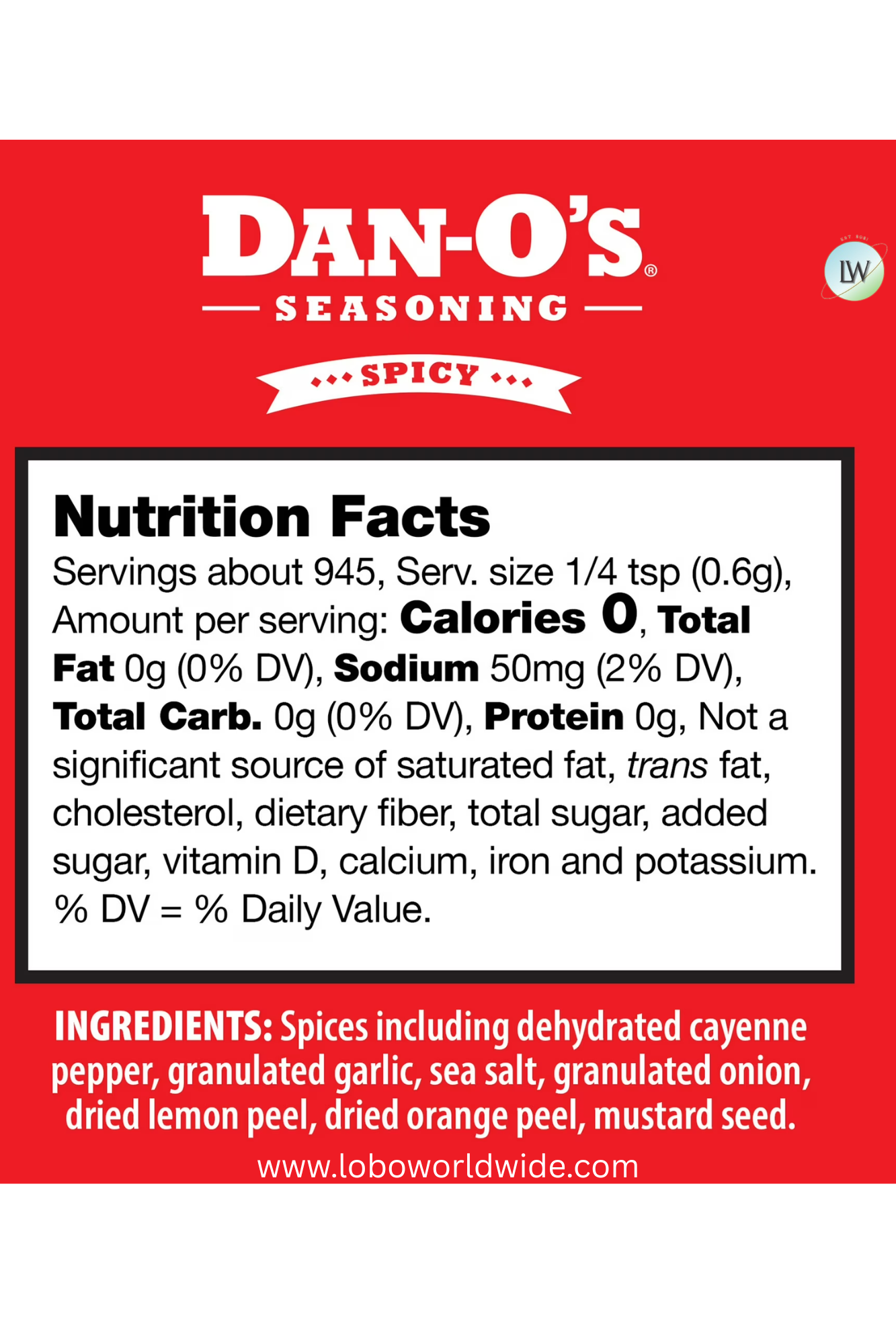 Dan-O's Spicy Seasoning All-Purpose Seasoning - Great for cooking and grilling anything - Large bottle (20 oz)