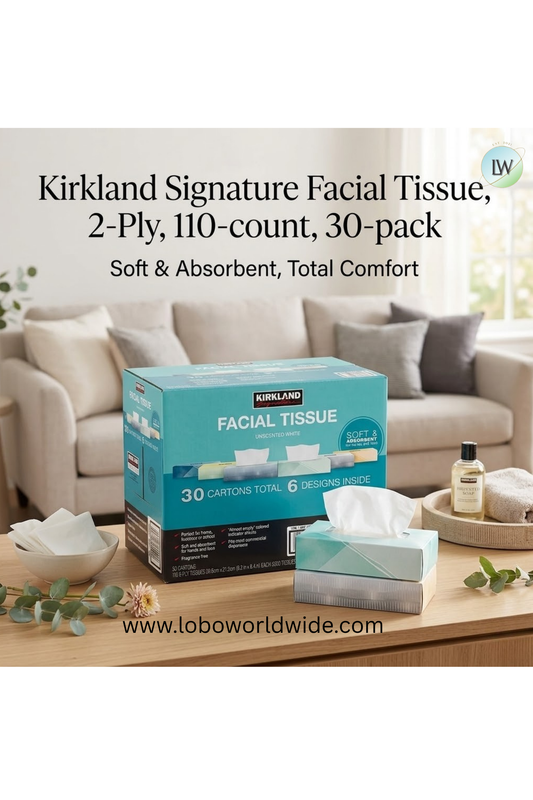 Kirkland Signature Facial Tissue, 2-Ply, 110-count, 30-pack