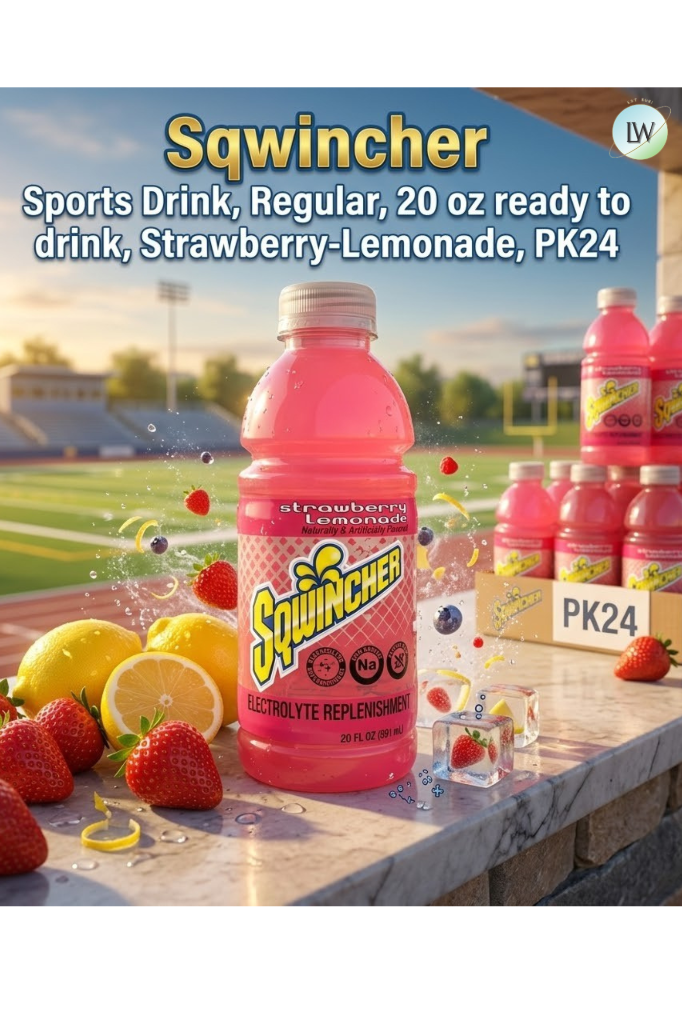 Sqwincher Sports Drink, Regular, 20 oz ready to drink,PK24(Various Flavours)