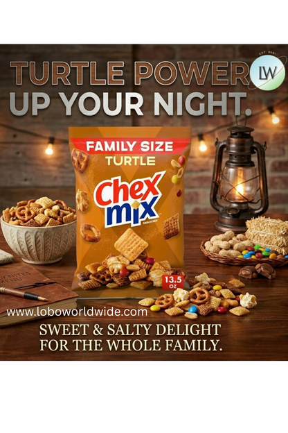 Chex Mix Turtle Snack Mix, Indulgent Snacks, Family Size, 13.5 oz (Various Sizes)