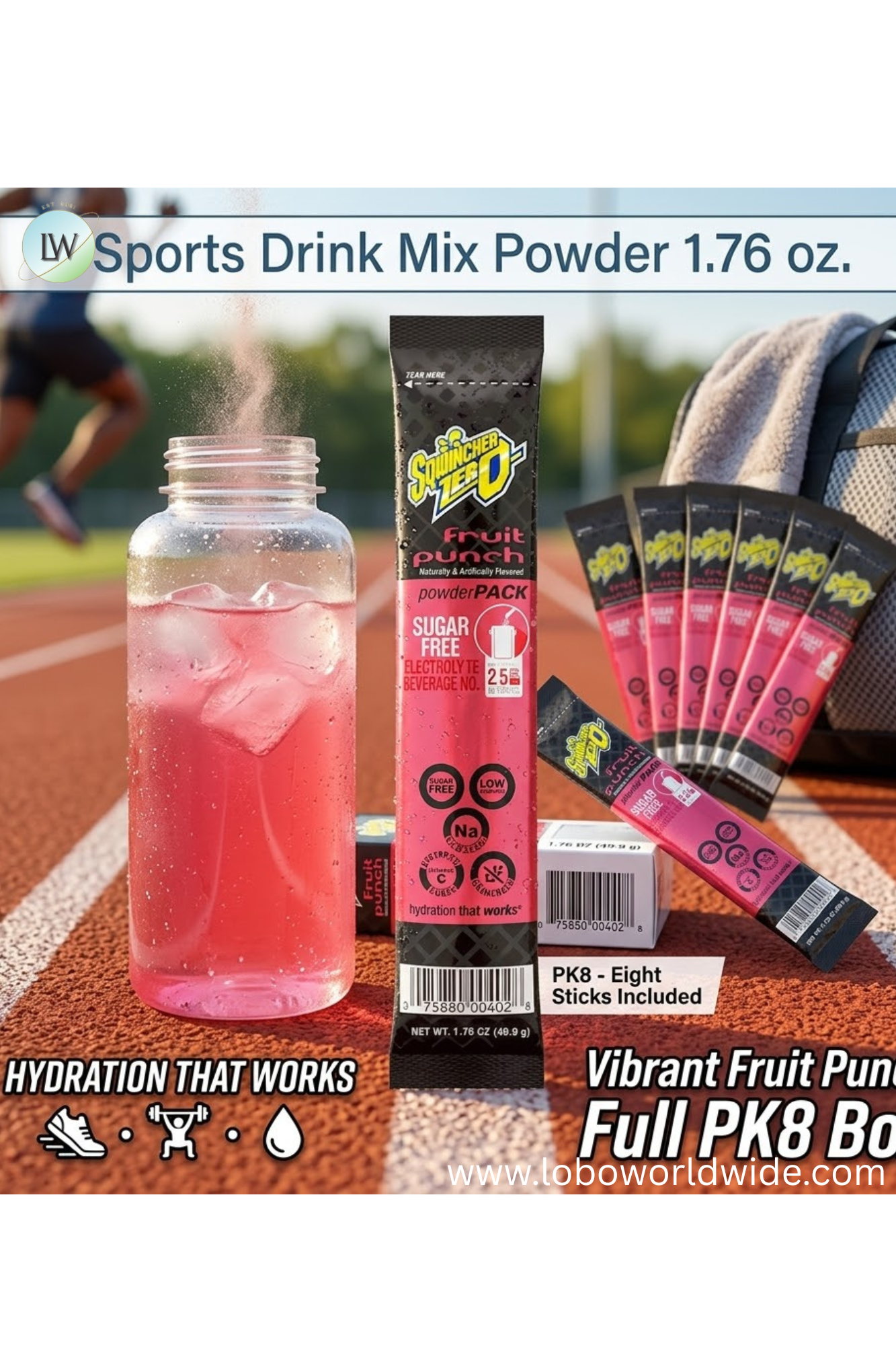 Sqwincher Sports Drink Mix Powder 1.76 oz.,PK8(Various Flavours)