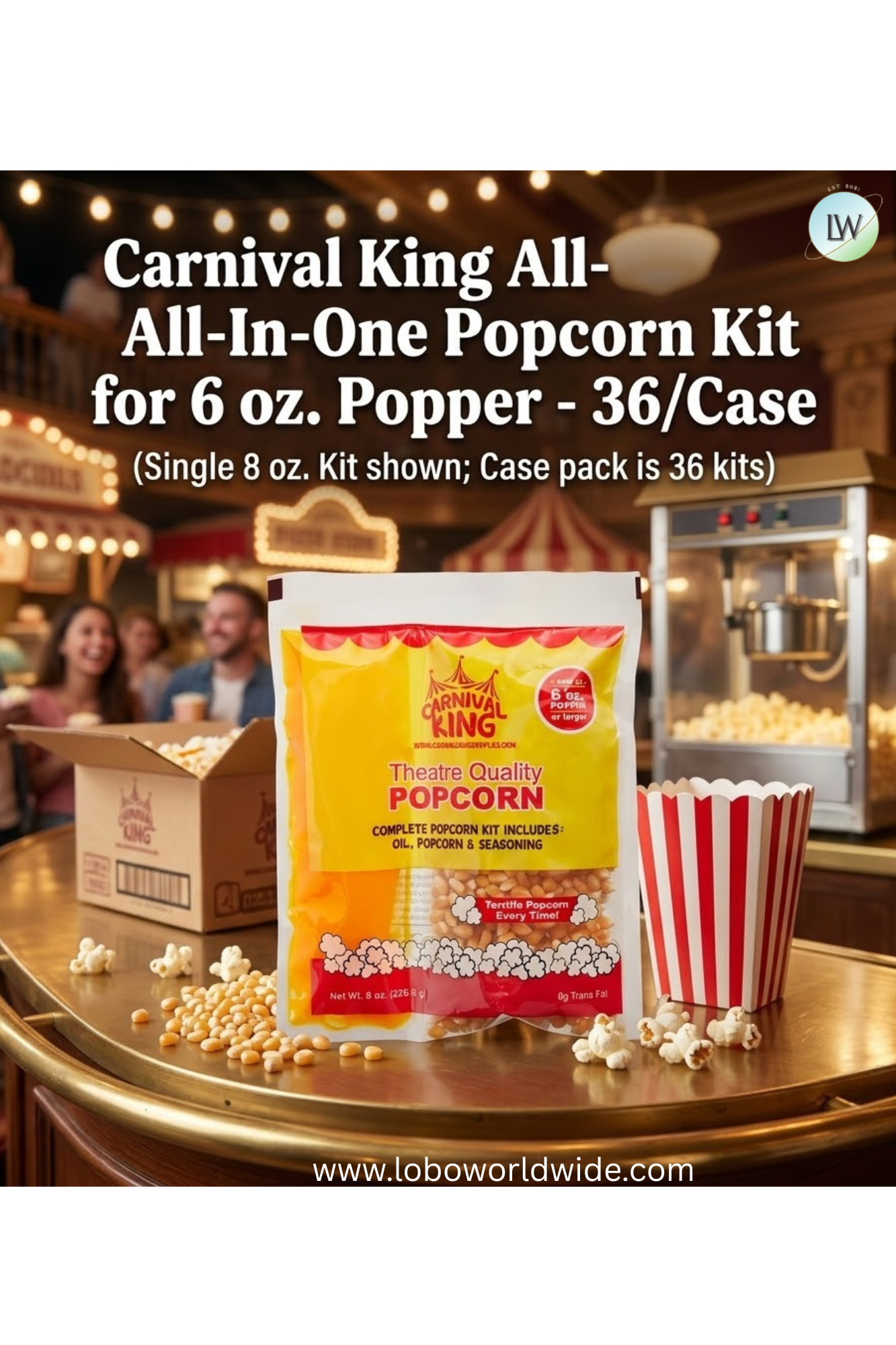 Carnival King All-In-One Popcorn Kit(Various Sizes)