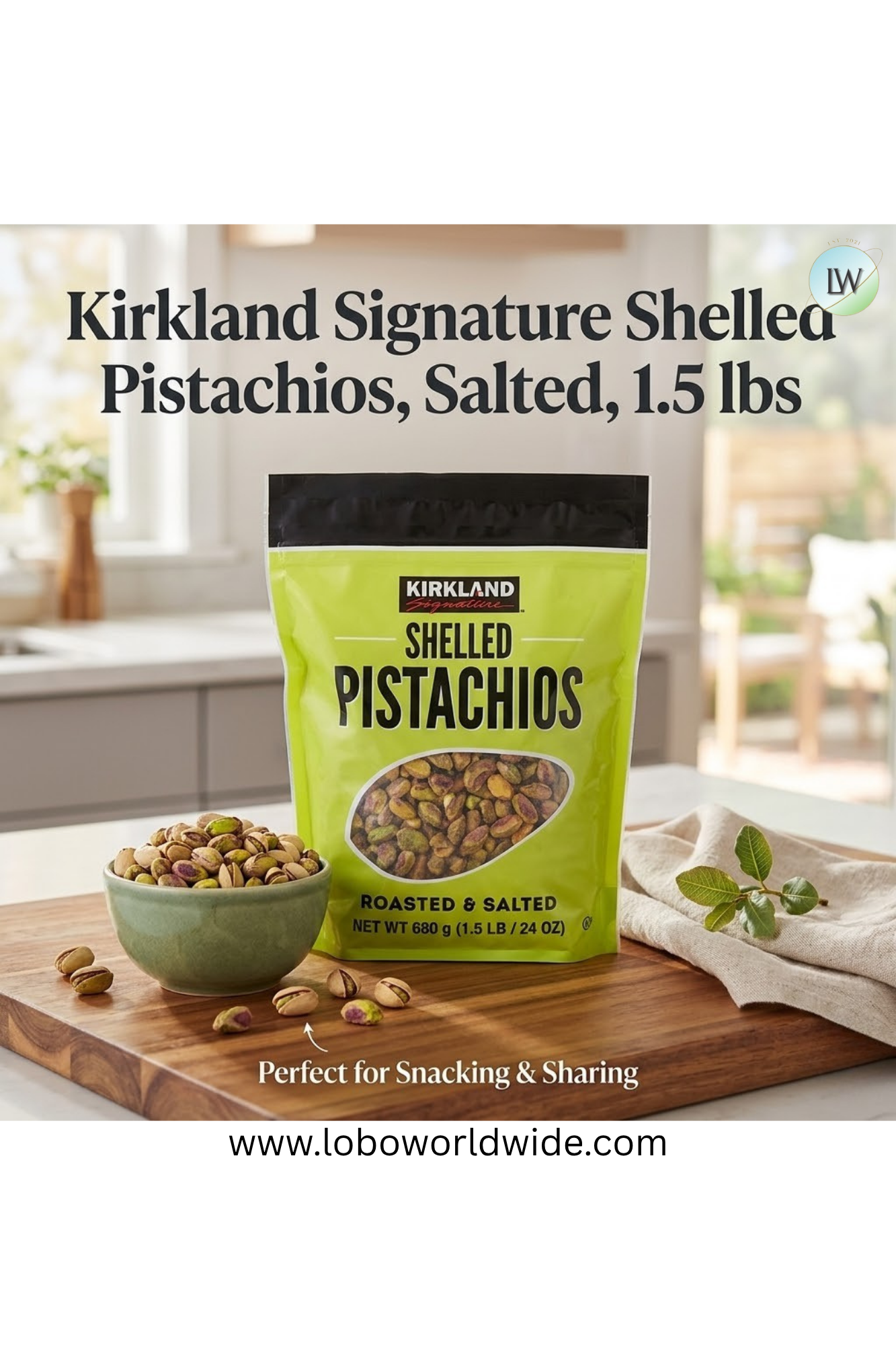 Kirkland Signature Shelled Pistachios, Salted, 1.5 lbs
