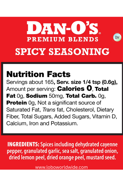 Dan-O's Spicy Seasoning All-Purpose Seasoning - Great for cooking and grilling anything - Small bottle (3.5 oz)