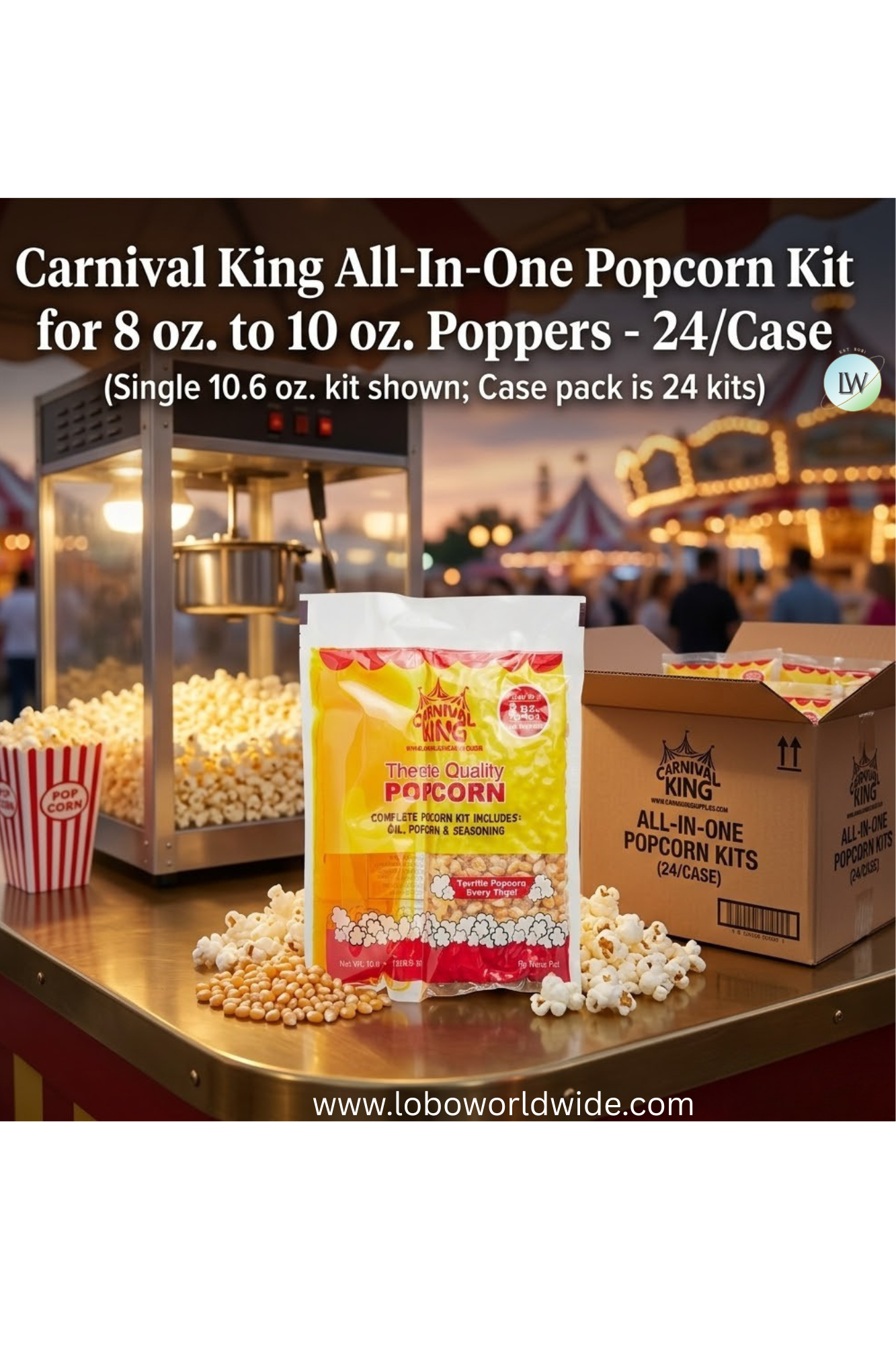 Carnival King All-In-One Popcorn Kit(Various Sizes)