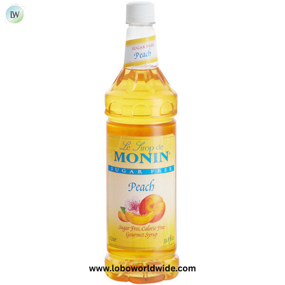 Monin Sugar Free Peach Flavoring / Fruit Syrup 1 Liter