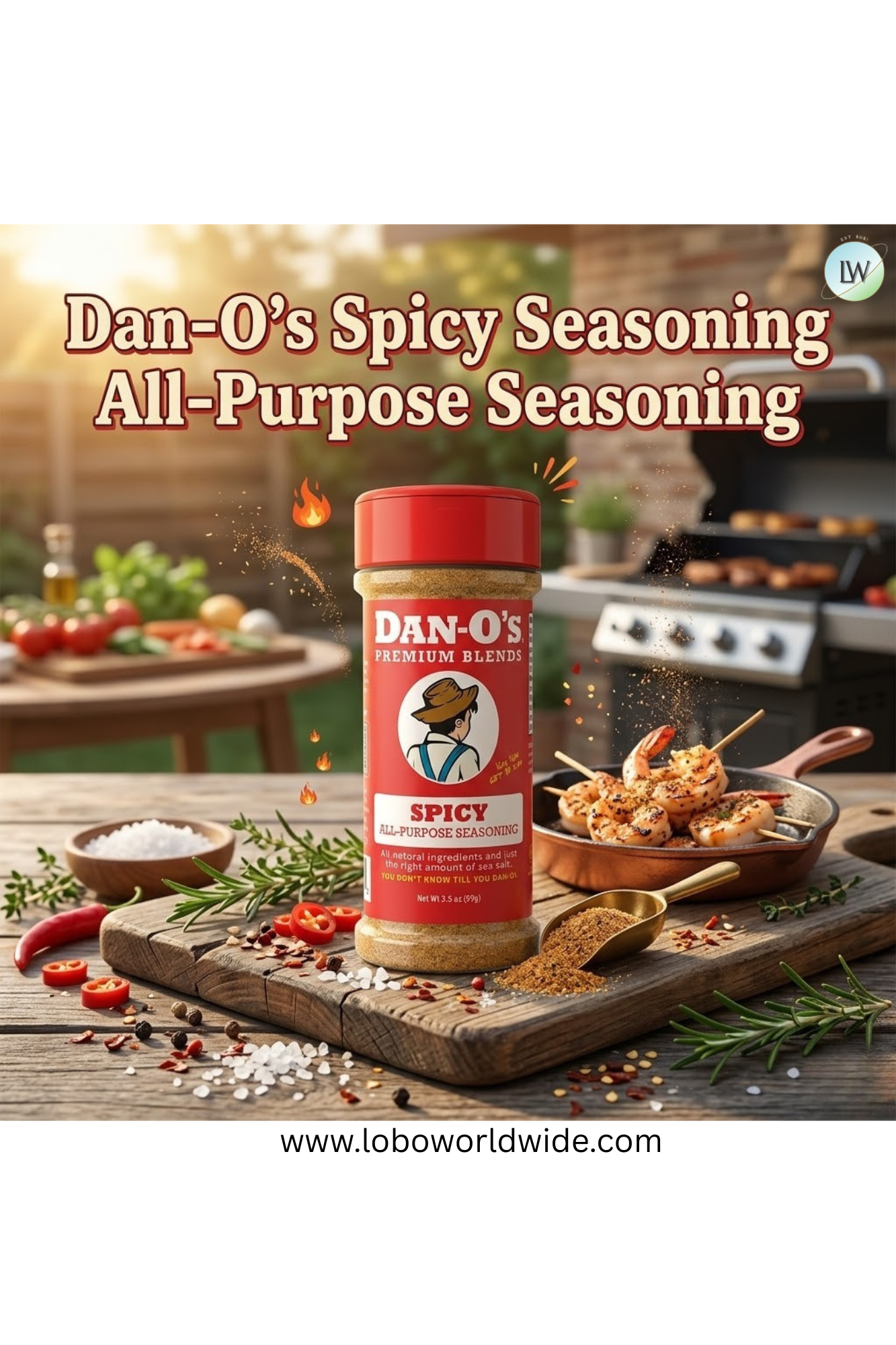 Dan-O's Spicy Seasoning All-Purpose Seasoning - Great for cooking and grilling anything - Small bottle (3.5 oz)
