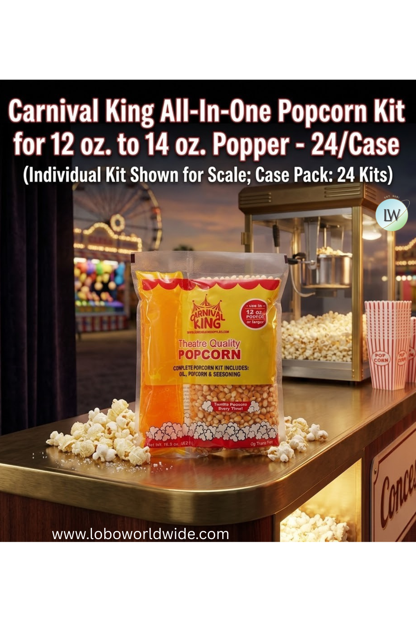 Carnival King All-In-One Popcorn Kit(Various Sizes)