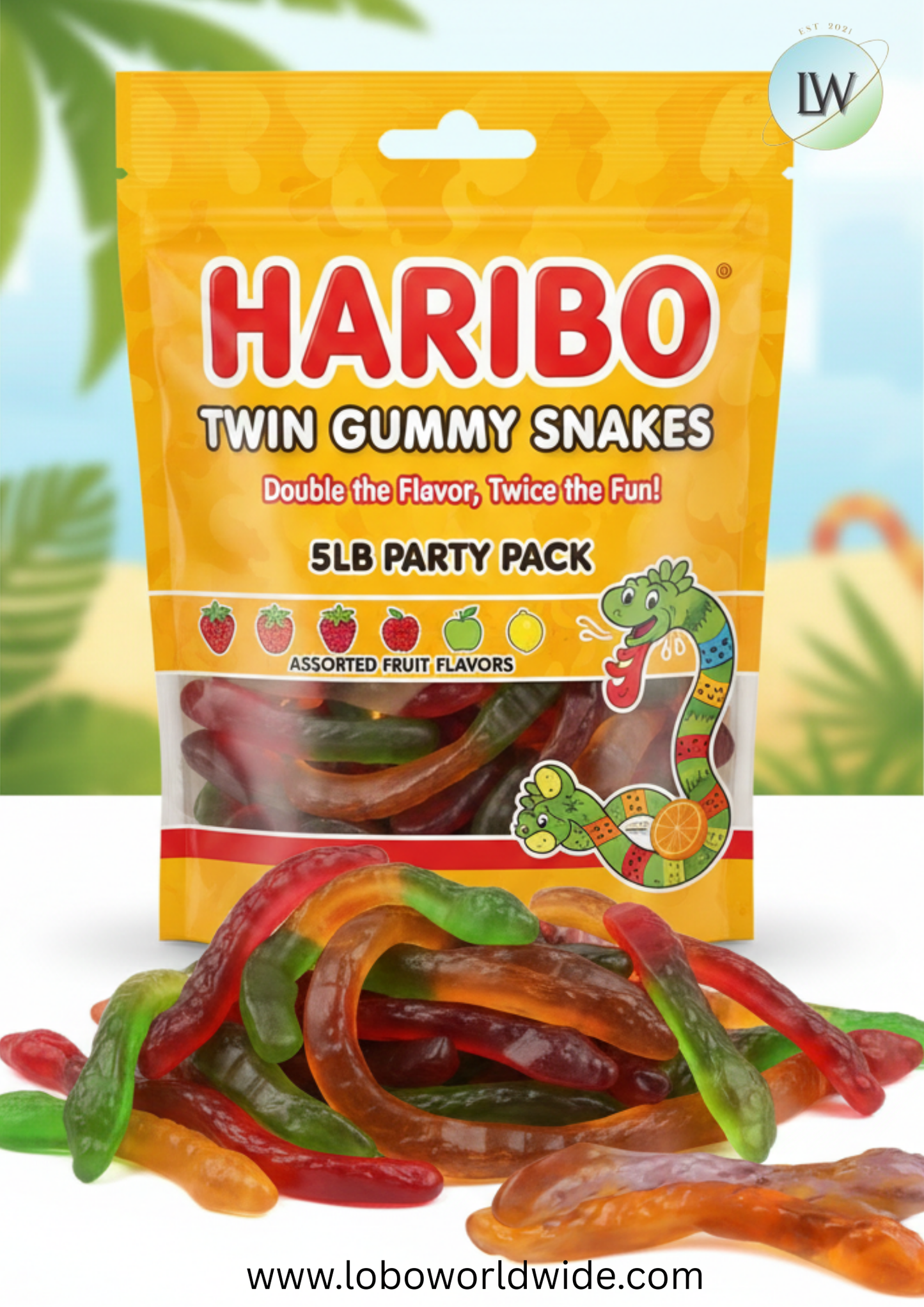 Haribo Twin Gummy Snakes(Various Sizes)