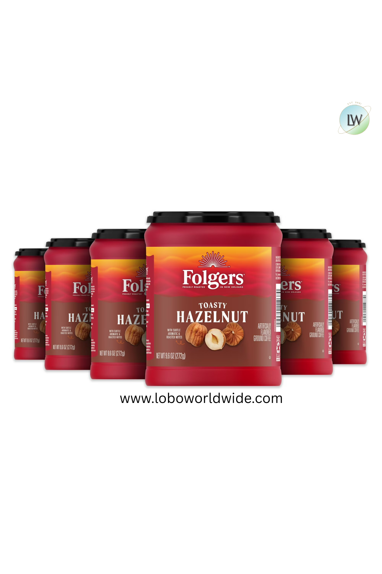 (6 pack)Folgers Ground Coffee, Medium Roast, 9.6 oz Canister