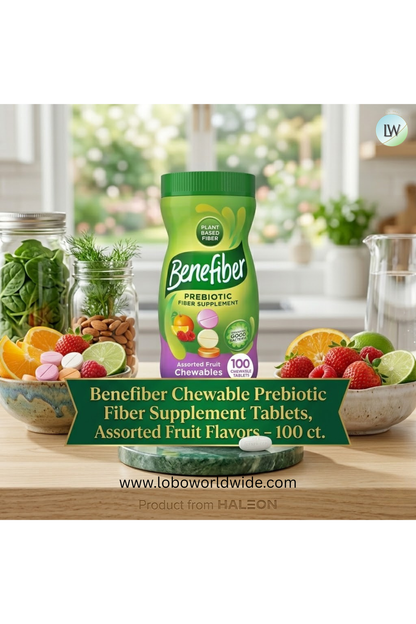 Benefiber Chewable Prebiotic Fiber Supplement Tablets, Assorted Fruit Flavors - 100 ct.