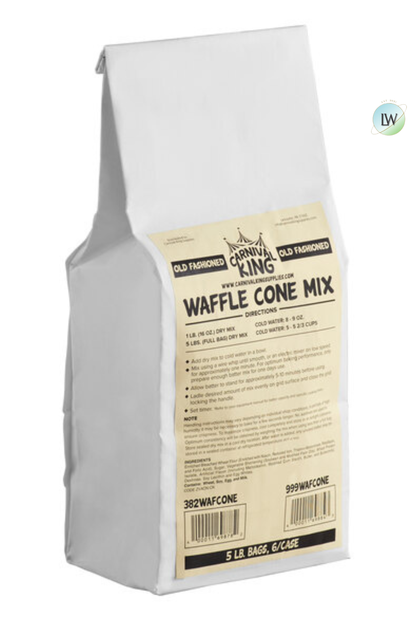 Carnival King Waffle Cone Mix 5 lb. Bag - 6/Case (Various Flavours)