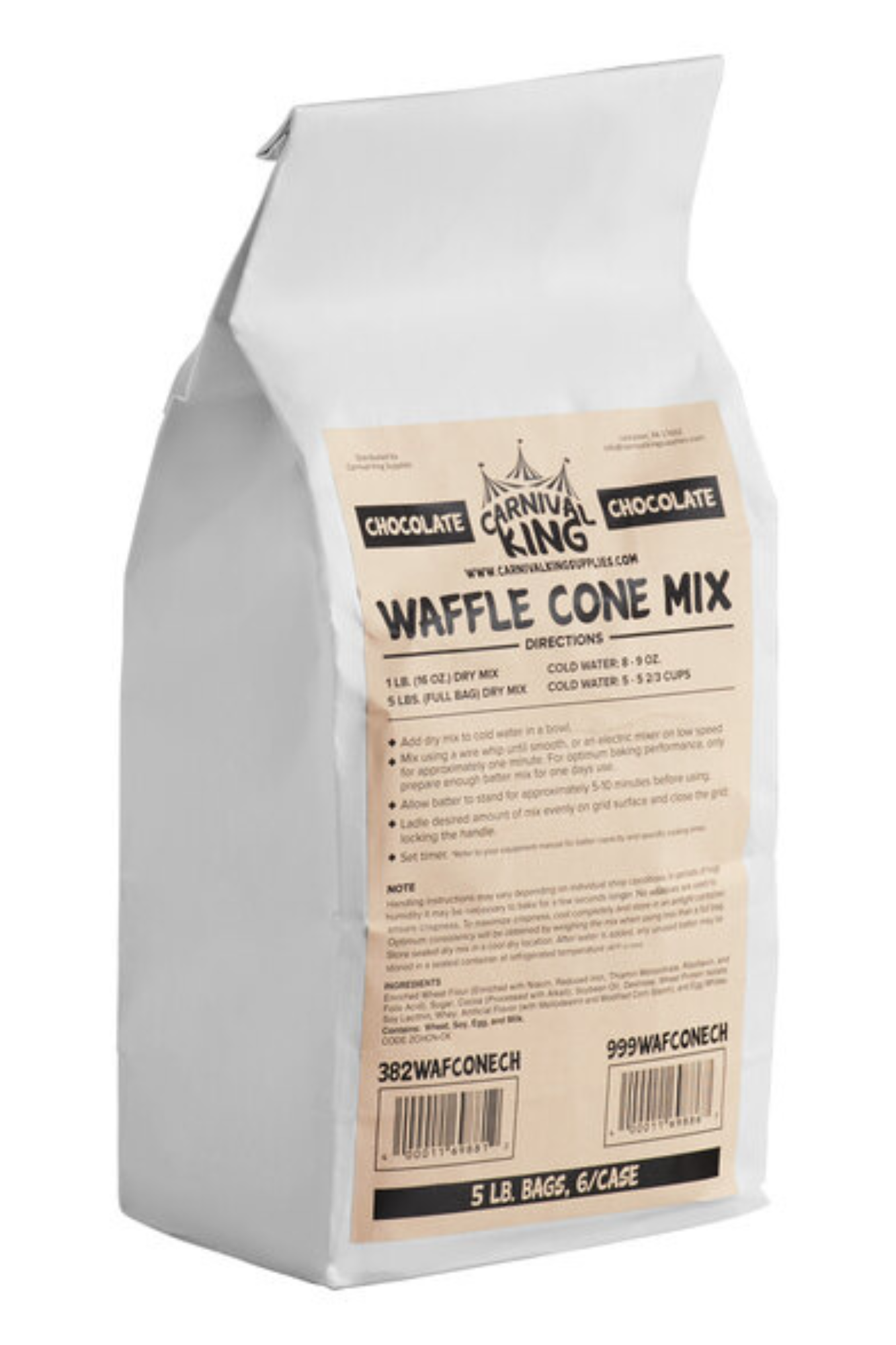 Carnival King Waffle Cone Mix 5 lb. Bag - 6/Case (Various Flavours)