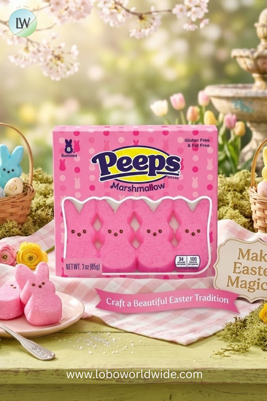 PEEPS, Pink Marshmallow Bunnies Easter Candy, 8 Count (3.0 Ounces) -  Pack Of 3