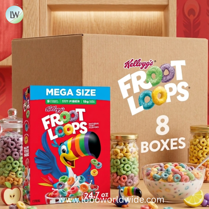 Kellogg's Froot Loops Breakfast Cereal, Good Source of Fiber, 15g Whole Grains