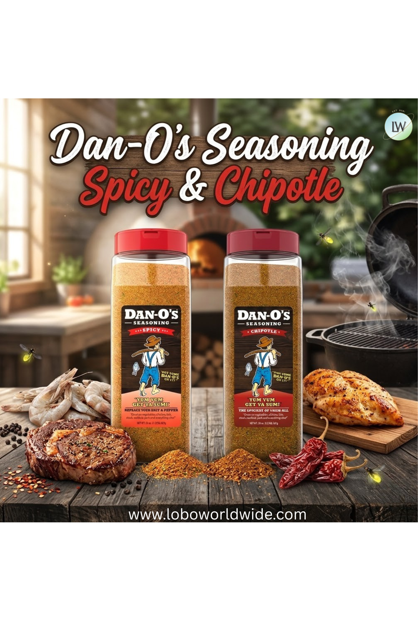Dan-O's Seasoning Spicy & Chipotle - All-Purpose Seasoning - Great for cooking and grilling anything - Large 2 Bottle Combo (20 oz)