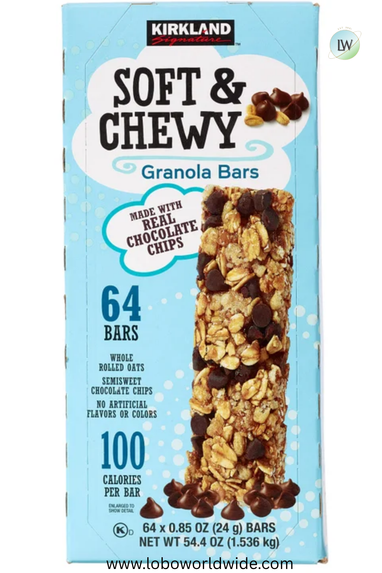 Kirkland Signature Soft & Chewy Granola Bars, 0.85 oz, 64-count