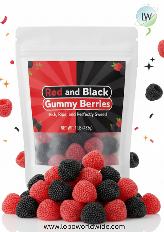 Red and Black Gummy Berries(Various Sizes)