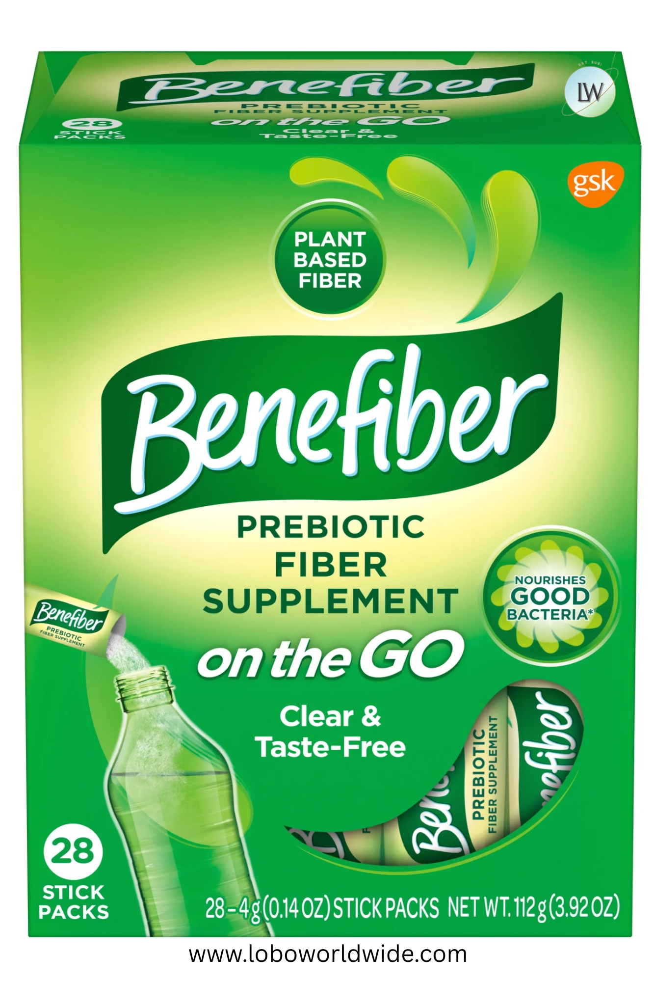 Benefiber On The Go Prebiotic Fiber Powder, Unflavored, 3.92 oz, 213.5 oz 8 ct.