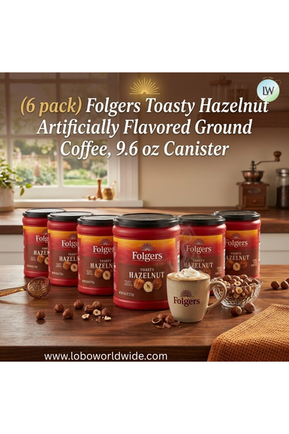 (6 pack)Folgers Ground Coffee, Medium Roast, 9.6 oz Canister