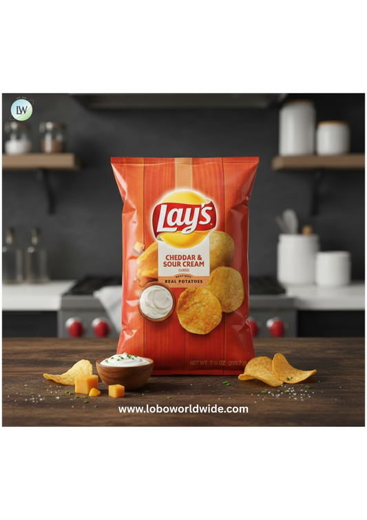 Lay's Potato Chips, Cheddar & Sour Cream, 7.75 oz Bag