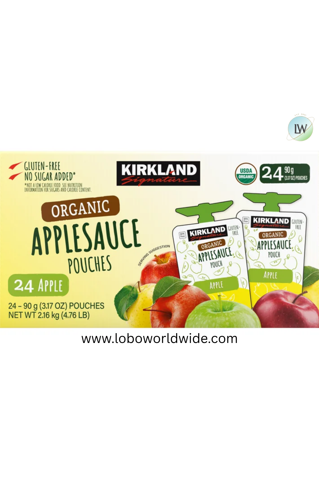Kirkland Signature, Organic Applesauce, 3.17 oz, 24-Count