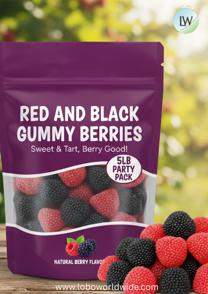 Red and Black Gummy Berries(Various Sizes)