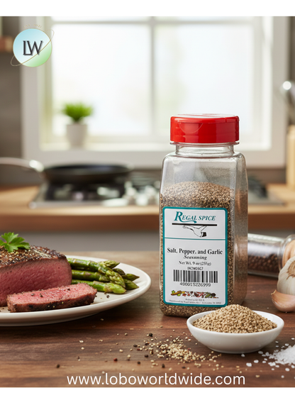 Regal Salt, Pepper, and Garlic Seasoning Blend - 9 oz.