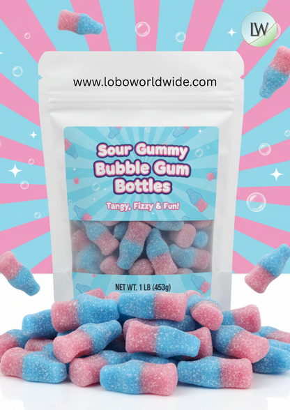 Sour Gummy Bubble Gum Bottles(Various Sizes)
