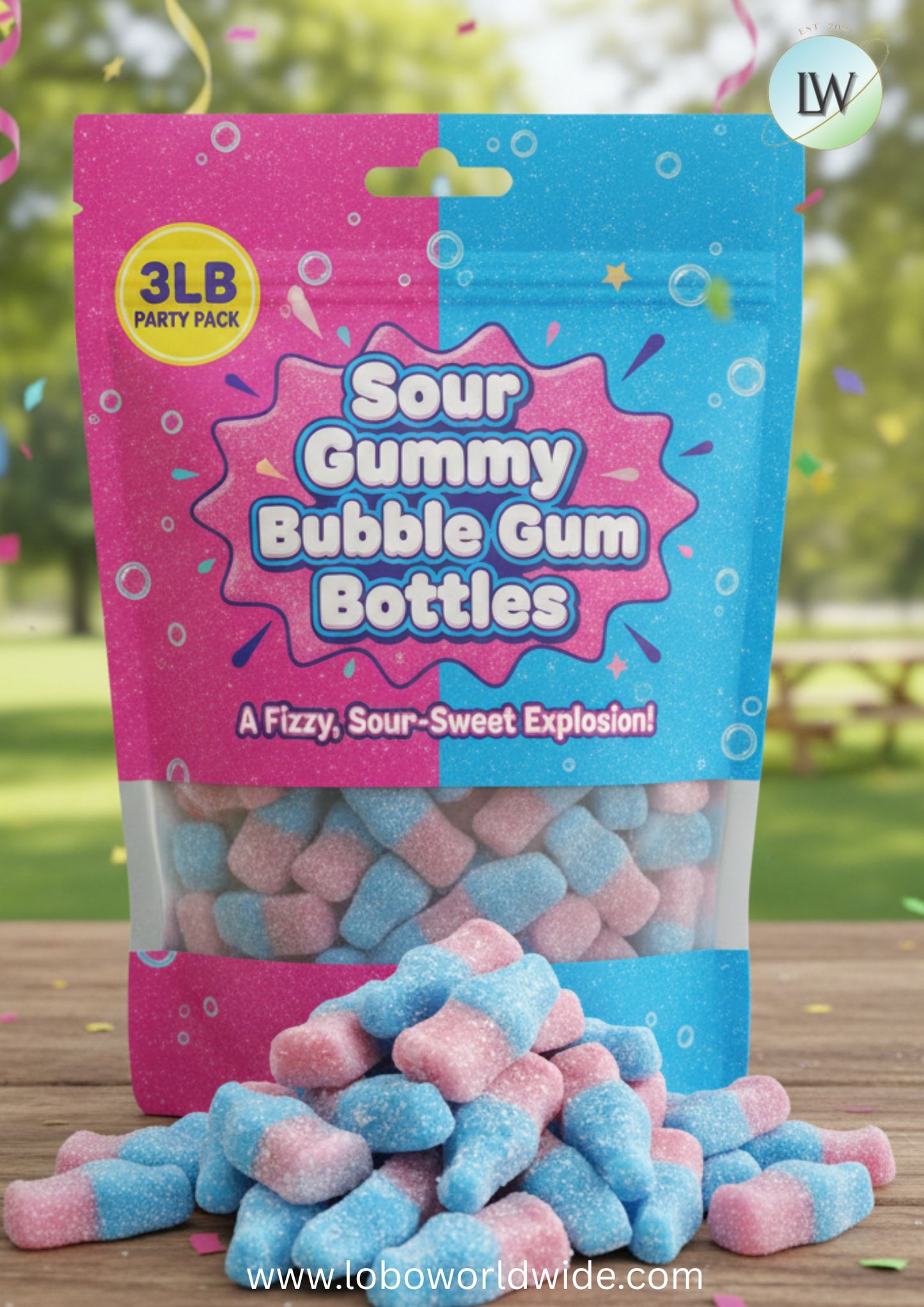 Sour Gummy Bubble Gum Bottles(Various Sizes)