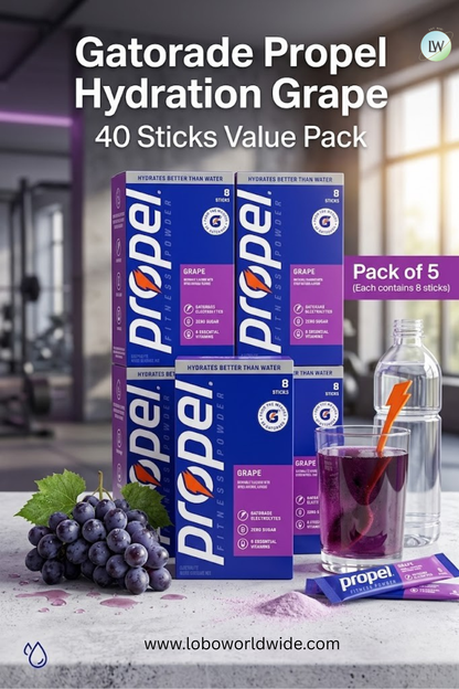 Gatorade Propel Hydration- 40 sticks(Pack OF 5, each pack contains 8 sticks)(Various Flavours)