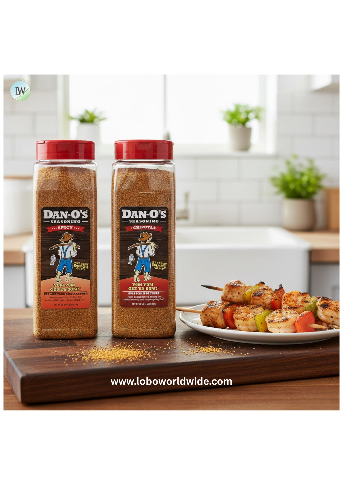 Dan-O's Seasoning Large 2 Bottle Combo | Spicy & Chipotle | 2 Pack (20 oz)