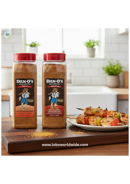 Dan-O's Seasoning Large 2 Bottle Combo | Spicy & Chipotle | 2 Pack (20 oz)