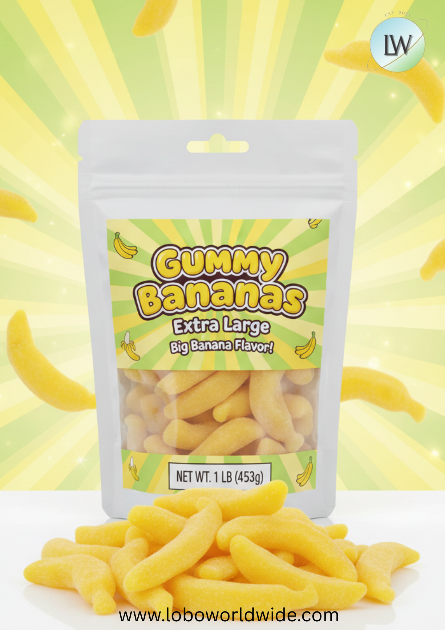 Gummy Bananas Extra Large(Various Sizes)
